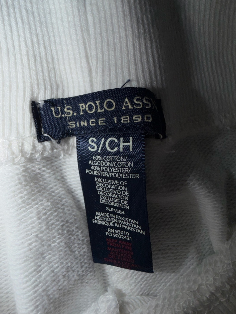 U.S. Polo Assn. White Athletic sweatpants with Blue Drawcord - Picture 3 of 5